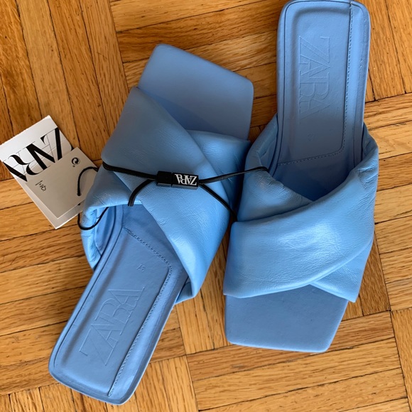 ZARA flat padded leather sandals